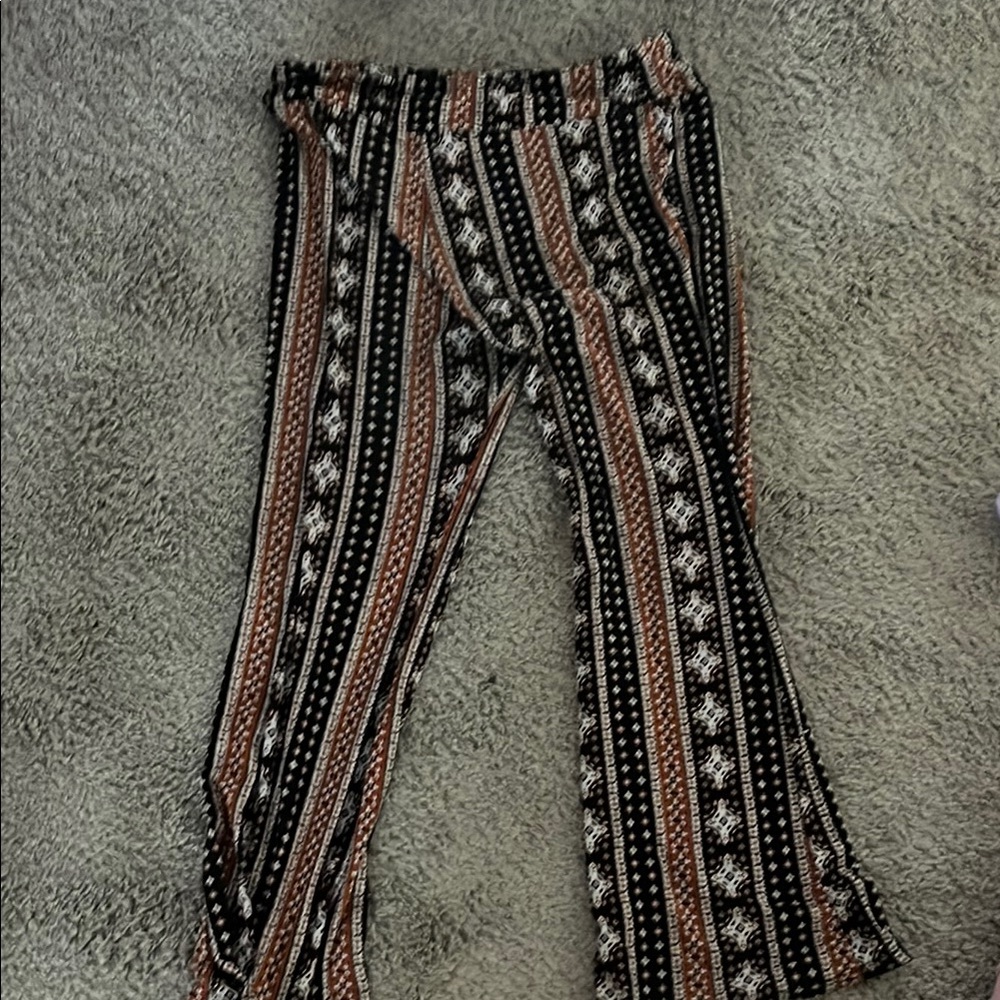 No Boundaries Black and Brown Striped Wide Leg Pants